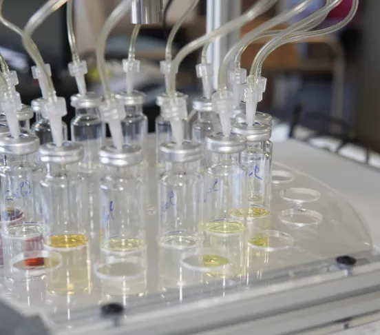 Flacons de prélèvement d'huile en laboratoire